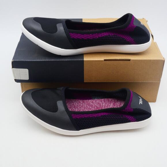 NEW Teva Women's 8 Hydro-Life Ballet Flats Slip on Shoes Black Purple - Picture 4 of 10